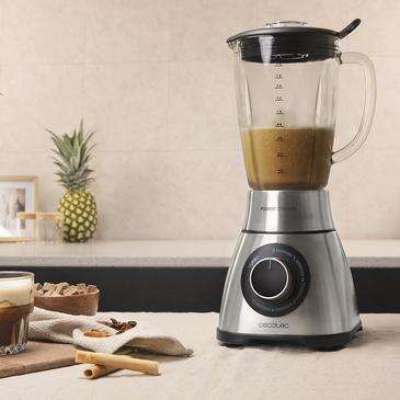 Cecotec Power Black Titanium 1300 PerfectMix Frullatore da Bicchiere 1300W - Capacità 1,8L - Lama a 6 Pale con Rivestimento in Titanio Nero - Include Filtro per Succhi