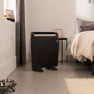 Cecotec Ready Warm 1200 Thermal Black Radiatore Elettrico Basso Consumo 900W - 6 Elementi - Posizionamento a Parete o da Pavimento - Display LED - 3 Modalità - Timer - Telecomando