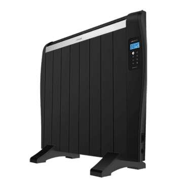 Cecotec Ready Warm 1800 Thermal Black Radiatore Elettrico Basso Consumo 1200W - 8 Elementi - Posizionamento a Parete o da Pavimento - Display LED - 3 Modalità - Timer - Telecomando