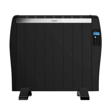 Cecotec Ready Warm 1800 Thermal Black Radiatore Elettrico Basso Consumo 1200W - 8 Elementi - Posizionamento a Parete o da Pavimento - Display LED - 3 Modalità - Timer - Telecomando