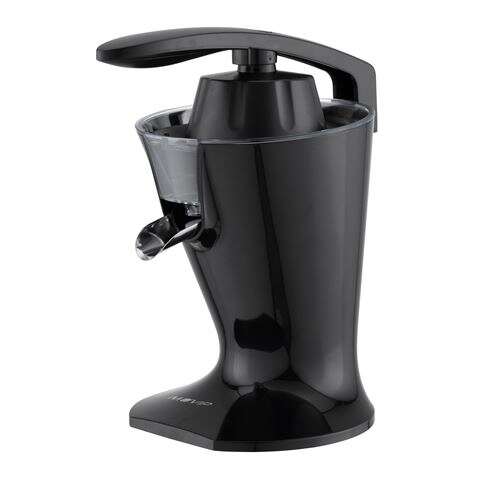Muvip Black Design Spremiagrumi Elettrico 160W - Maniglia Comoda da Premere - Filtro Acciaio Inossidabile - Sistema Antisgocciolamento - 2 Dimensioni Coni