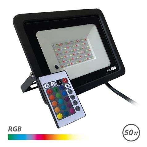 Elbat Faro LED RGB 50W - Telecomando - IP65 - Ideale per Esterno