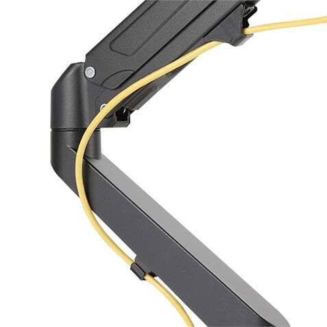 Cromad Supporto da Tavolo con Pistone a Gas per 2 Monitor 17"-27" - Regolabile in Altezza, Girevole e Inclinabile - Gestione Cavi - Peso Massimo per Braccio 6.5kg - VESA Max 100x100mm