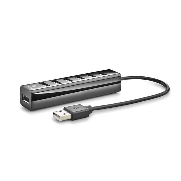 NGS Ihub7 Tiny Hub USB 2.0 - 7 Porte USB 2.0 - Adattatore di Corrente - Velocità fino a 480Mbps