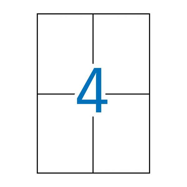 Apli Confezione da 400 Etichette Rimovibili 105x148mm - 100 Fogli x 4 Etichette - Angoli Dritti - Rimovibile Senza Lasciare Tracce - Colore Bianco
