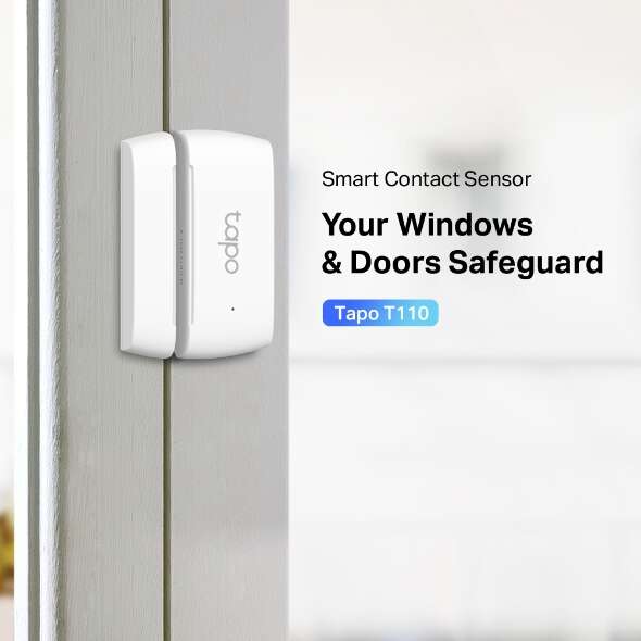 TP-Link Tapo T110 Sensore di Contatto Intelligente - Protezione Antifurto - Notifiche Istantanee - Installazione Facile