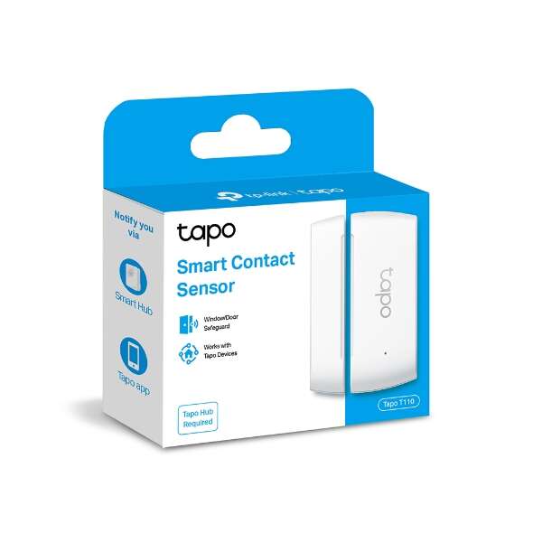 TP-Link Tapo T110 Sensore di Contatto Intelligente - Protezione Antifurto - Notifiche Istantanee - Installazione Facile