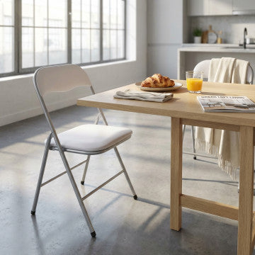 Sedia pieghevole in acciaio e PVC, struttura tubo 19mm, 44x45x78cm