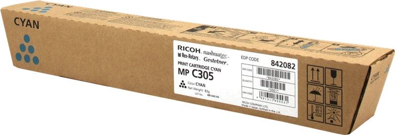 Ricoh Aficio MP-C305/MP-C305SPF Ciano Cartuccia Toner Originale - 842082/841595/MPC305E