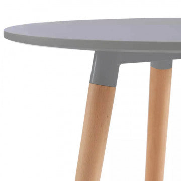Tavolo rotondo Ø 80 cm piano ABS grigio gambe in legno