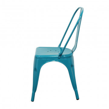 Sedia struttura metallo seduta metallo 35x45x85 cm verde petrolio