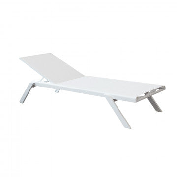 Lettino impilabile in alluminio e textilene dimensioni 198x72x35,5 cm
