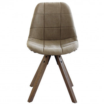 Sedia in legno di quercia con seduta in PVC, dimensioni 48x44x84 cm