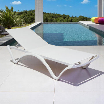 Lettino impilabile in polipropilene 190x70x32 cm bianco