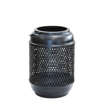 Lanterna Karen grande in metallo nero, dimensioni 17x17x26 cm