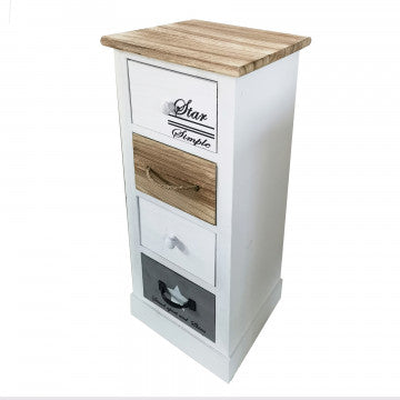 Mobiletto in legno con 4 cassetti, dimensioni 29x27x63 cm
