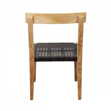 Sedia impilabile in teak e corda, 55x55x88 cm, peso 11 kg