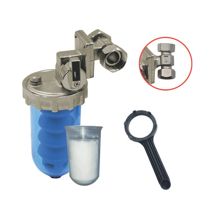 DOSATORE PROPORZIONALE DI POLIFOSFATI IN POLVERE CON BY-PASS FERRARI DOSAFER  1/2"