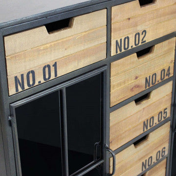 Mobile in legno e acciaio con struttura robusta 98,5x38,5x84 cm