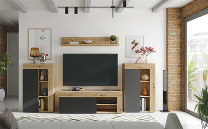 Mobile Soggiorno Leo in Rovere Nodi/Bianco Artik 260x41x103h Mobili TV FORES   