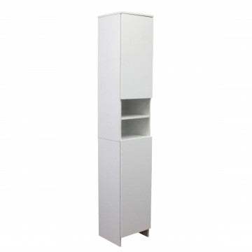 Mobile colonna in legno e acciaio bianco, 28,5x28x173 cm, 18,2 kg