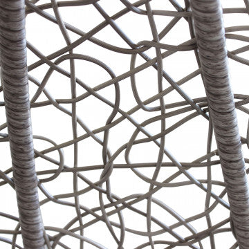 Dondolo struttura metallo tortora con seduta wicker grigio, cuscino