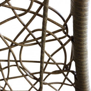 Dondolo in metallo tortora con seduta in wicker - Struttura tubo 42x2,5mm