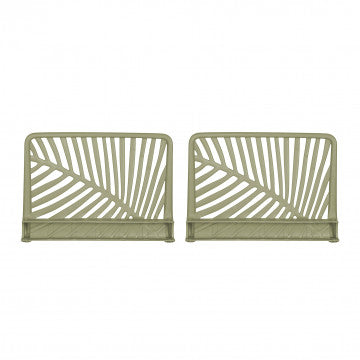 Coppia braccioli salotto polipropilene 60x10x44 cm verde oliva