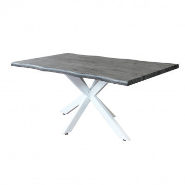Tavolo piano MDF effetto legno struttura metallo 160x90x75 cm