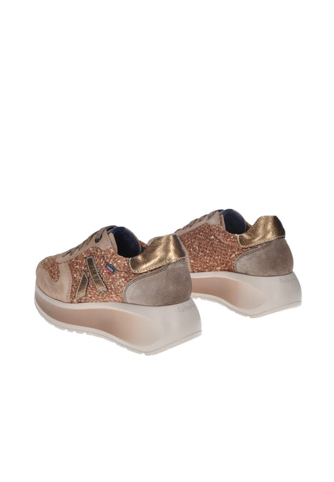 Sneaker Grace Callaghan In Camoscio E Lana Cotta Con Lacci Sottopiede Imbottito In Pelle Suola Gomma Alta 5 Cm