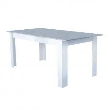 Tavolo Gemma Bianco e Grigio Effetto Cemento cm 160/200 x 90 x 75 h Tavoli da cucina e sala da pranzo Hobby Shop Solution   