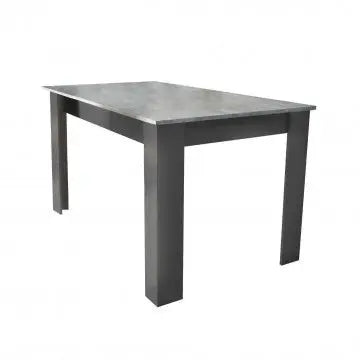 Tavolo Gemma Antracite e Grigio Scuro Effetto Cemento cm 160/200 x 90 x 75 h Tavoli da cucina e sala da pranzo Hobby Shop Solution   