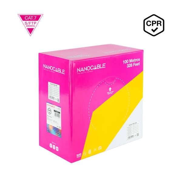Nanocable Cable Red Cat. 7 600Mhz LSZH SFTP PIMF AWG23 100m - Colore Arancione