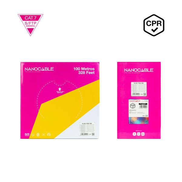 Nanocable Cable Red Cat. 7 600Mhz LSZH SFTP PIMF AWG23 100m - Colore Arancione