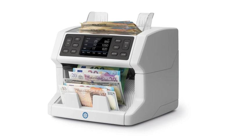 Safescan 2865-S Contadora de Billetes - Puede Contar Billetes Mezclados - Pantalla Tactil - Capacità hasta 500 Billetes - 1200 Billetes por Minuto - Deteccion de Billetes Falsos en 7 Puntos