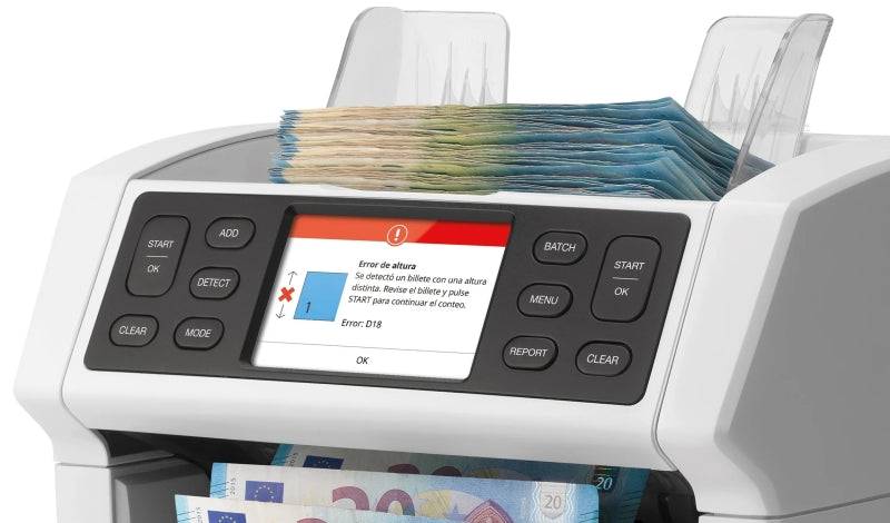 Safescan 2865-S Contadora de Billetes - Puede Contar Billetes Mezclados - Pantalla Tactil - Capacità hasta 500 Billetes - 1200 Billetes por Minuto - Deteccion de Billetes Falsos en 7 Puntos