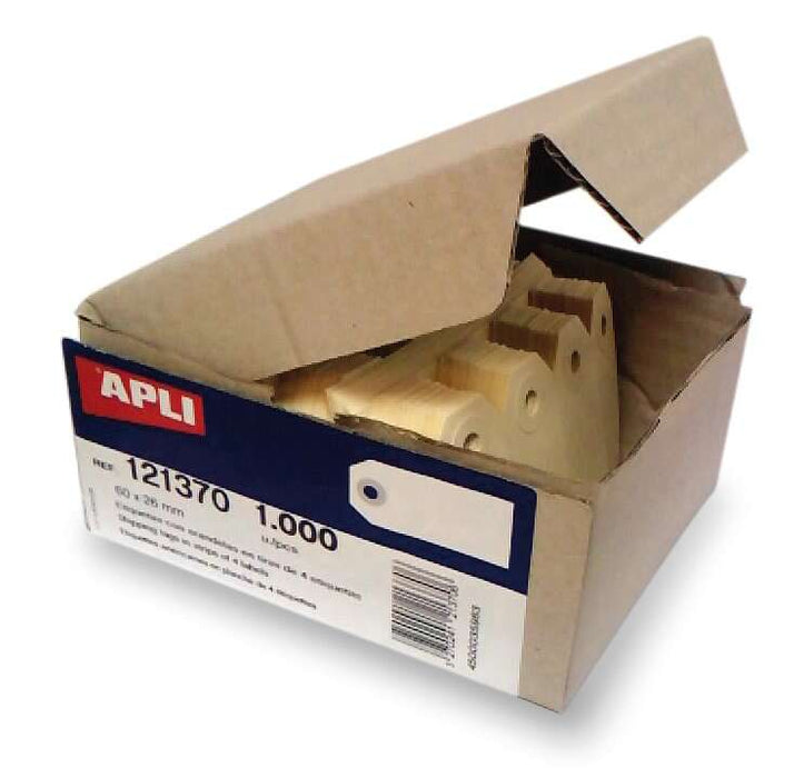 Apli Confezione da 1000 Etichette con Occhiello per Appendere 80 x 38mm - Colore Beige