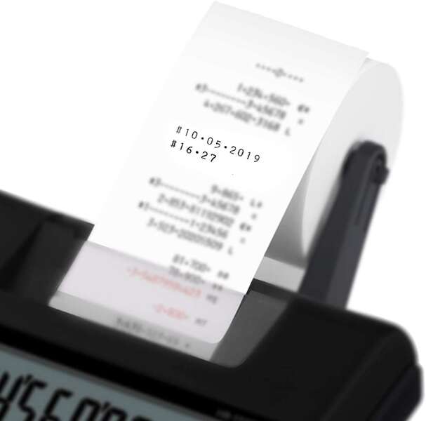 Casio HR150RCE Calcolatrice Stampante da Scrivania - Display 12 Cifre - Larghezza Carta 58mm - Stampa Ora e Data - Alimentazione a Batterie