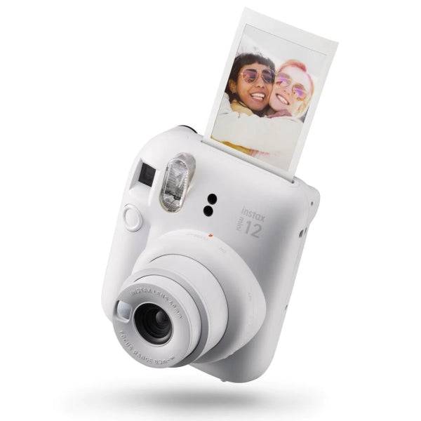 Fujifilm Instax Mini 12 Clay White Camara Instantanea - Tamaño de Imagen 62x46mm - Flash Auto - Exposicion Automatica - Mini Espejo para Selfies - Modo Primer Plano