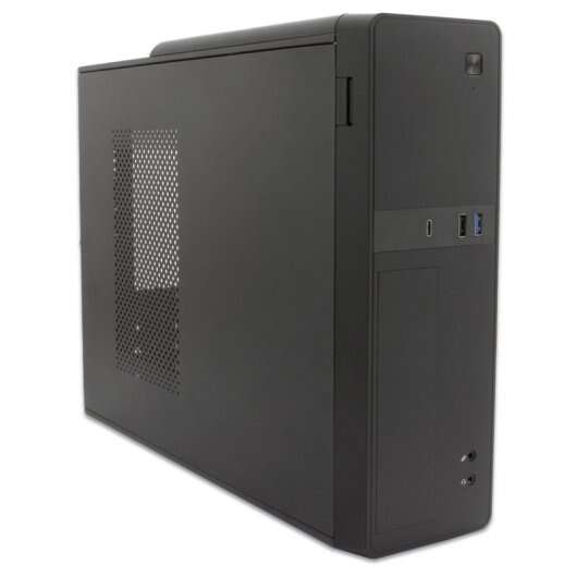 CoolBox T310 Slim Case Tower Micro ATX, Mini ITX - Dimensioni HDD 2.5", 3.5" - USB-2.0, USB 3.0, USB-C - Alimentatore 500W - Colore Nero