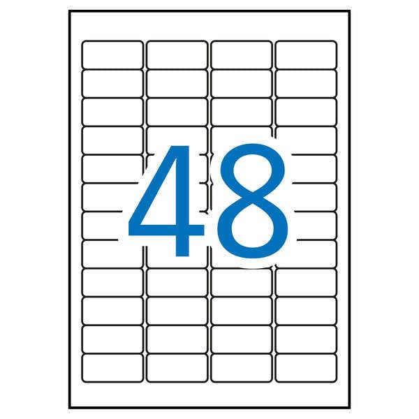 Apli Confezione da 960 Etichette Bianche Resistenti alle Intemperie - Formato 45.7x21.2mm - 20 Fogli x 48 Etichette
