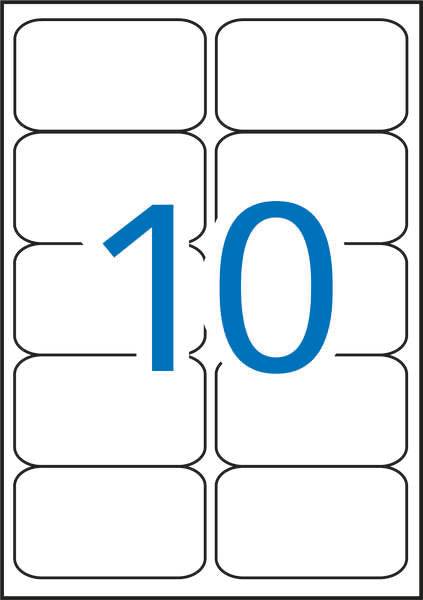 Apli Confezione da 200 Etichette Resistenti alle Intemperie - Misure 99.1x57mm - 20 Fogli da 10 Etichette - Adesivo Permanente - Angoli Arrotondati - Colore Bianco