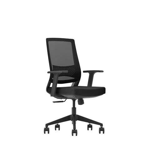 Cromad Gamma Senior SE2000 Sedia Ufficio - Pistone Gas Grado 4 - Supporto Lombare - Schienale Rete - Braccioli Fissi