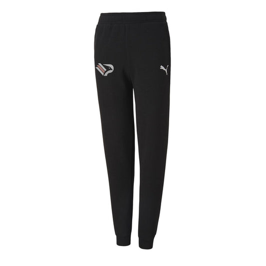Pantaloni tuta neri Puma Palermo F.C. con logo del team e logo Puma, in cotone e poliestere, stile slim fit, ideali per sport e tempo libero