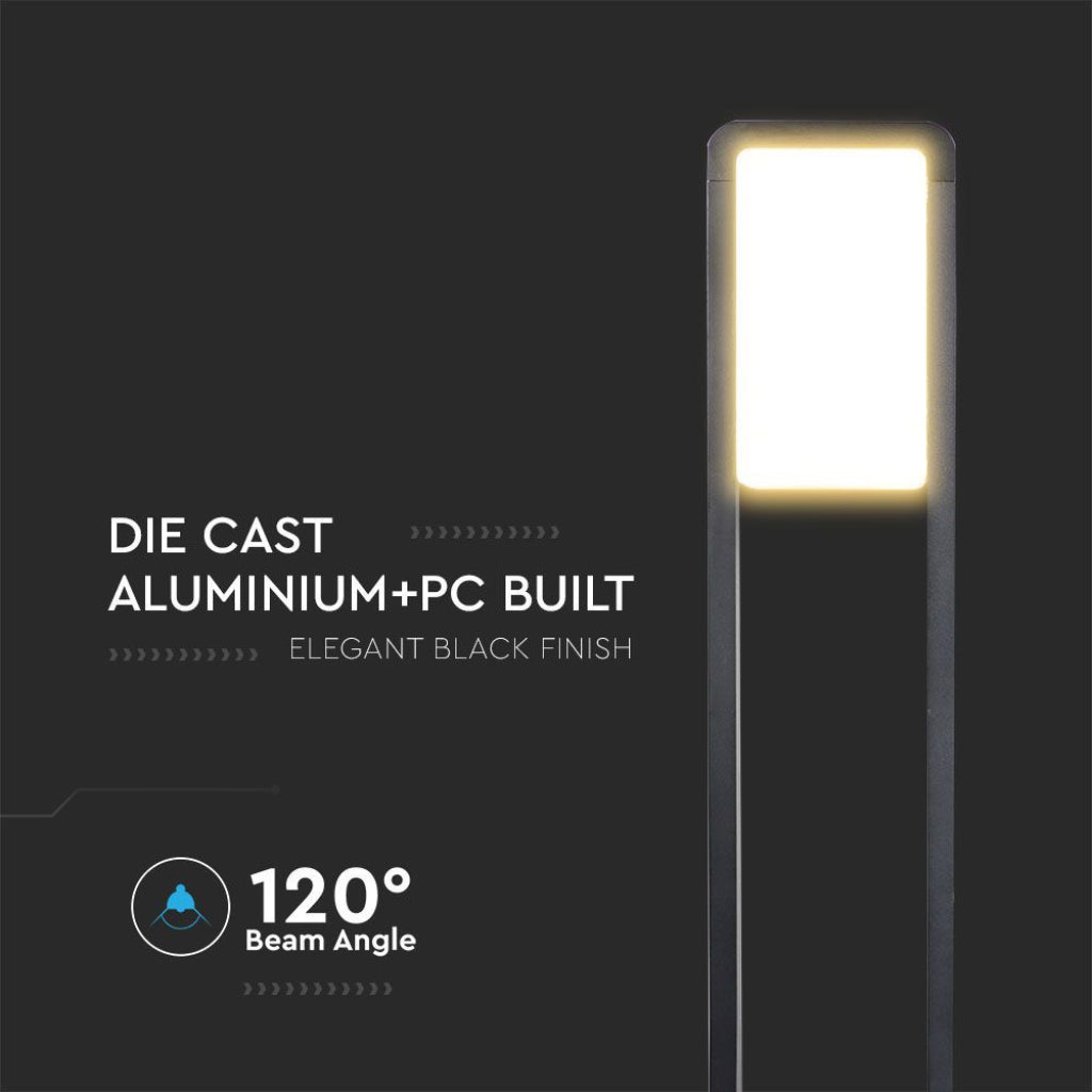 Dettaglio del pannello LED con luce calda, design elegante e robusto, angolo di emissione 120°, perfetta per illuminazione paesaggistica.