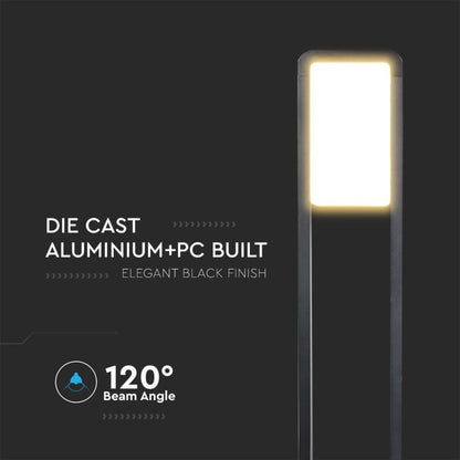 Dettaglio del pannello LED con luce calda, design elegante e robusto, angolo di emissione 120°, perfetta per illuminazione paesaggistica.