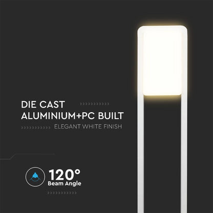 Paletto LED V-TAC con chip Samsung, luce bianca 4000K, angolo di 120°, design elegante in alluminio e plastica, SKU: 2120117