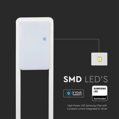 Etichetta energetica del paletto LED V-TAC, classe energetica A, consumo di 10 kWh/1000h, certificato IP65, SKU: 2120117