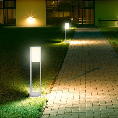 Paletto LED V-TAC 10W Samsung in uso di sera, illuminazione efficace e moderna per giardini e percorsi esterni, SKU: 2120117