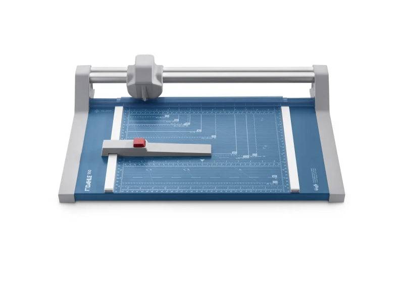 Dahle 550 Taglierina Professionale Rullo Formato A4 - Capacità 20 Fogli - Lama Circolare Autaffilante Acciaio - Due Arresti Angolari